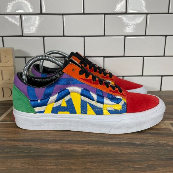 Vans Old Skool Mens Size 6.5 Shoes Multicolor Suede Canvas Statement Sneakers - Picture 3 of 15